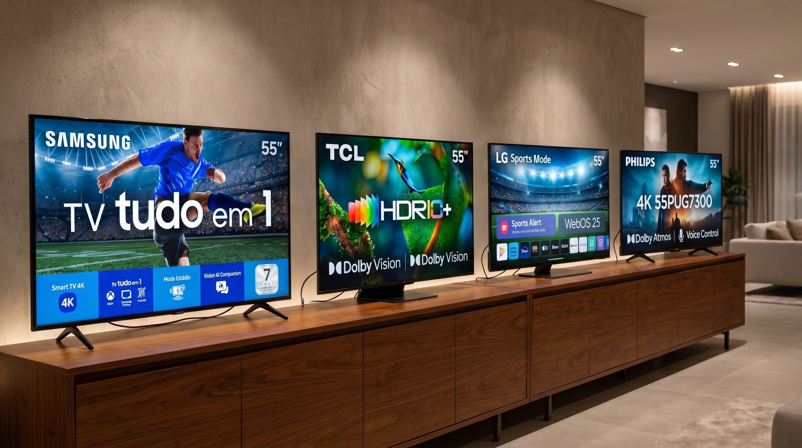 Melhores Smart TVs 55 polegadas 2026